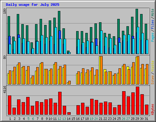 Daily usage for July 2025