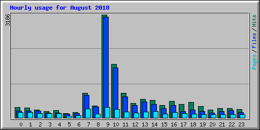 Hourly usage for August 2018