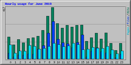 Hourly usage for June 2019