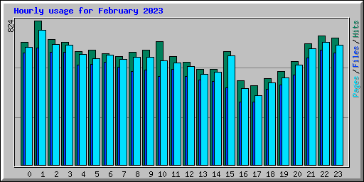 Hourly usage for February 2023