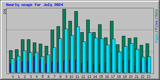 Hourly usage for July 2024