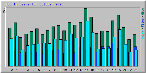Hourly usage for October 2025